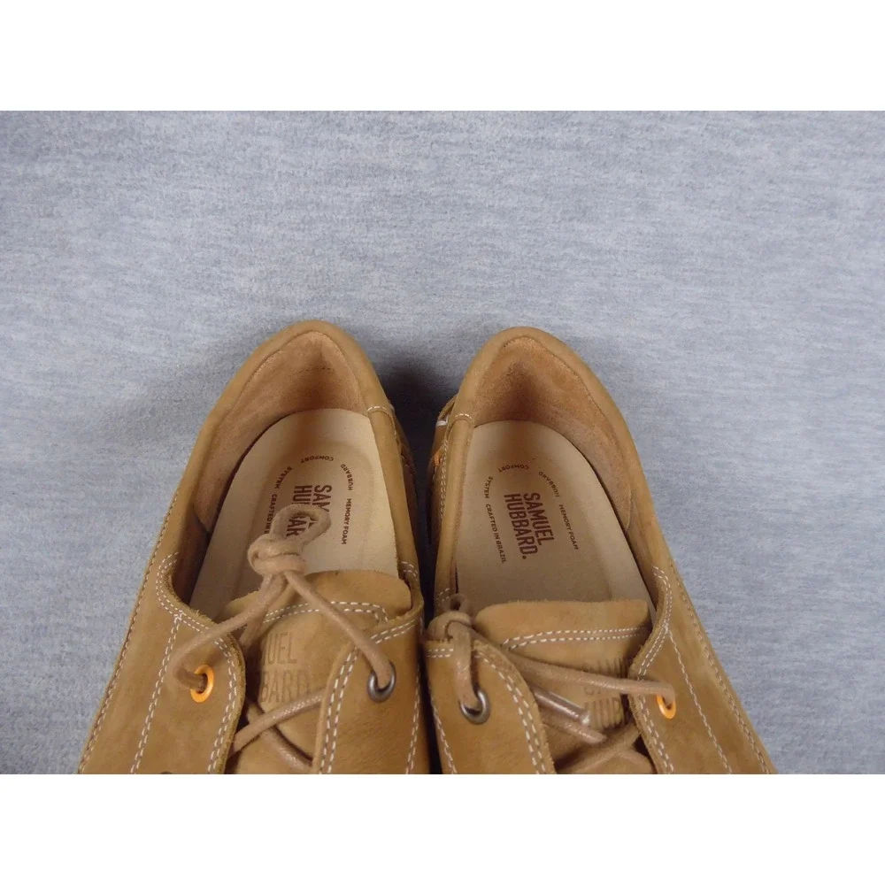 Samuel Hubbard Olema Moc Nutmeg Shoes Mens 13 XW Brown Nubuck Leather Boat Shoes